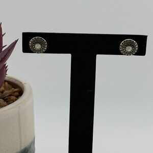 Aztec Gold Toned Stud Earrings